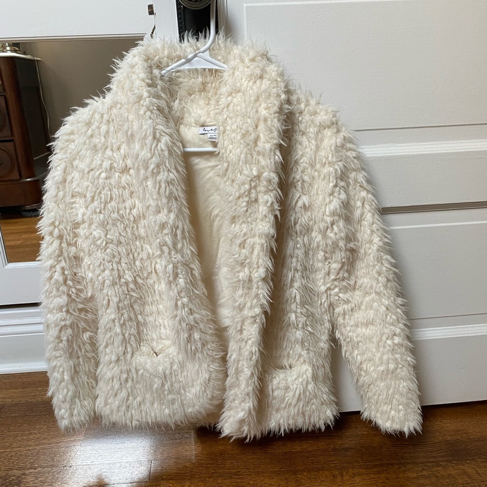 Nordstrom Fuzzy White Jacket